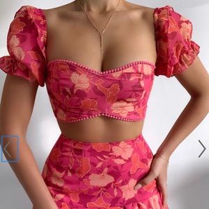 Showpo Final Resort Two Piece Set In Berry Floral